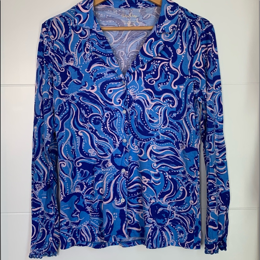 Lilly Pulitzer Costal Blue PJ Top (size S)